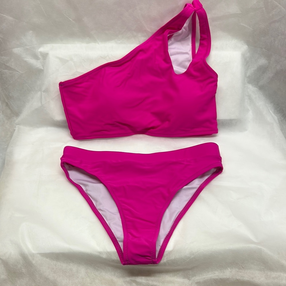 Women's Pink One-Shoulder Bikini